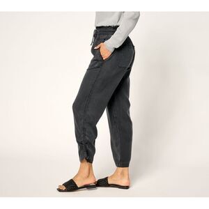 Maya J Women's Plus Sz Pants 4X Ruched Ankle Black A692550